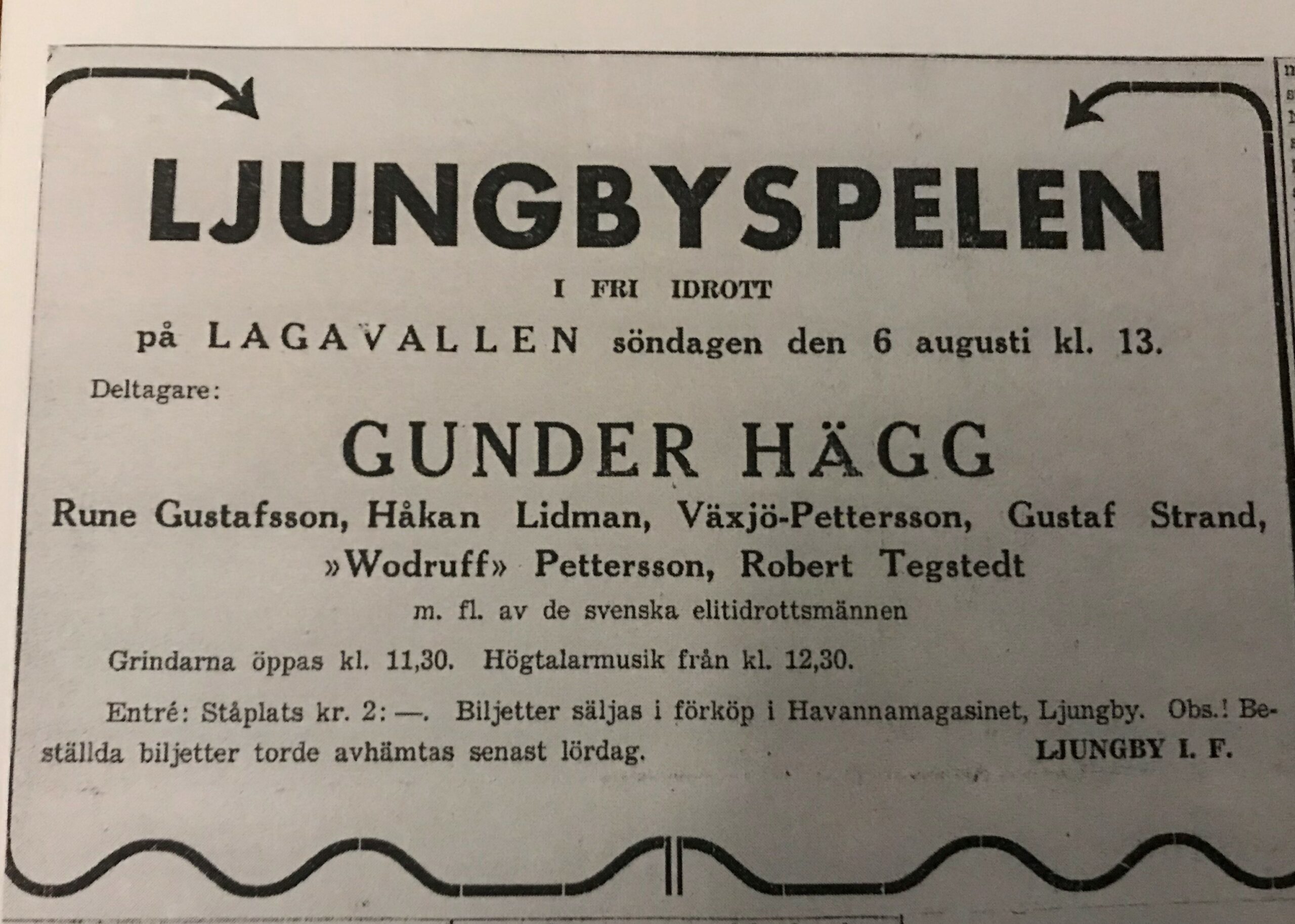 1944 Ljungbyspelen 6 Aug